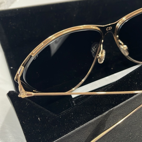 AUTHENTIC DIOR NEW MOTARD GOLD/GREY SHADED SILVER MIRRORED SUNGLASSES 0001C - Picture 5 of 6